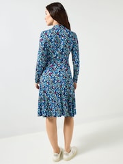 Joe Browns Blue Printed High Neck Mini Dress - Image 2 of 5