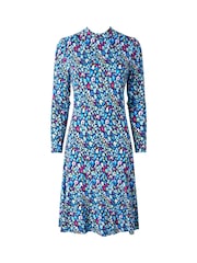 Joe Browns Blue Printed High Neck Mini Dress - Image 5 of 5