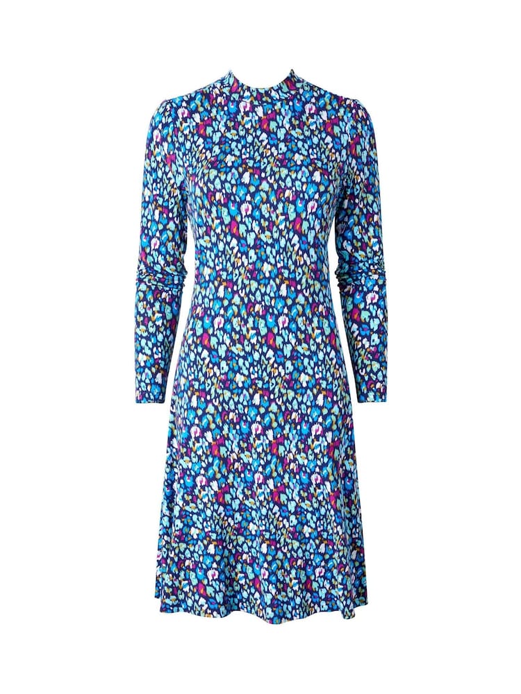 Joe Browns Blue Printed High Neck Mini Dress - Image 5 of 5
