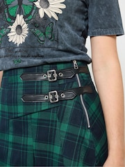 Joe Browns Green Tartan Pleated Mini Skirt - Image 4 of 5