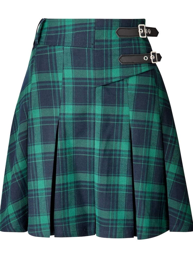 Joe Browns Green Tartan Pleated Mini Skirt - Image 5 of 5 Joe Browns Green Tartan Pleated Mini Skirt - Image 5 of 5