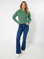 Joe Browns Green Wool Blend Cable Jumper - Image 2 of 5