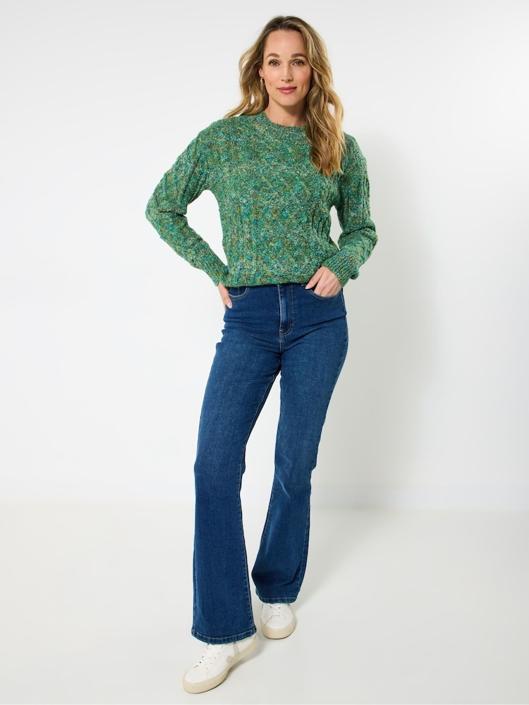 Joe Browns Green Wool Blend Cable Jumper - Image 2 of 5 Joe Browns Green Wool Blend Cable Jumper - Image 2 of 5