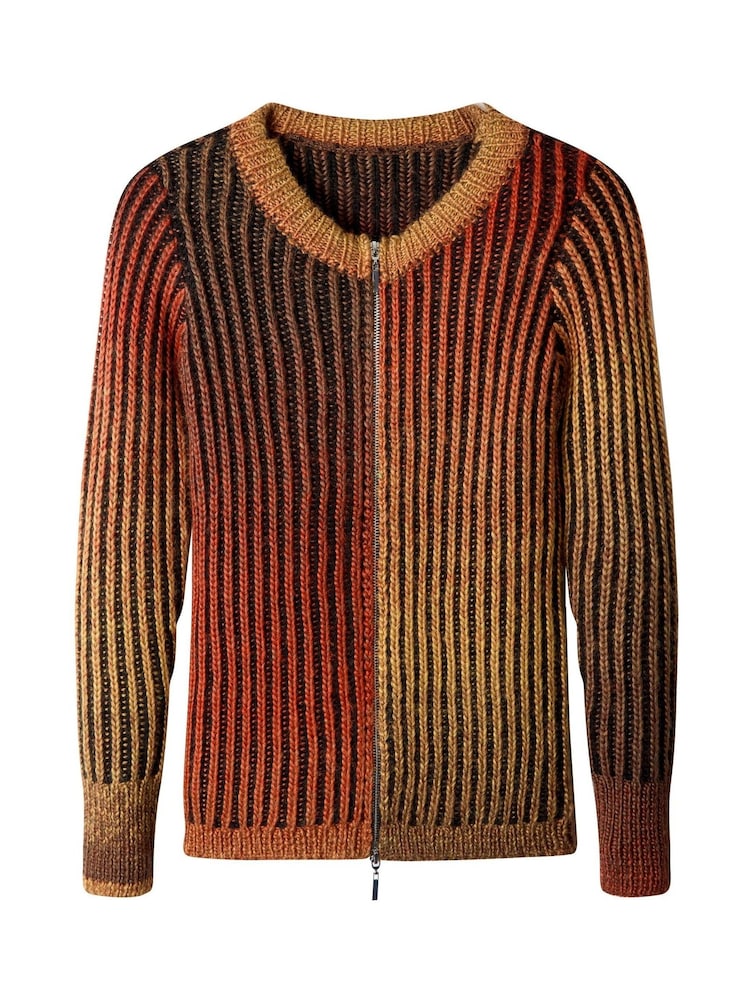 Joe Browns Orange Ribbed Zip Up Cardigan - Image 7 of 7