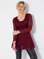 Joe Browns Red Tie Neck Flared Tunic - Image 1 of 5