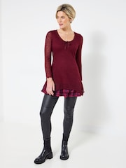 Joe Browns Red Tie Neck Flared Tunic - Image 2 of 5