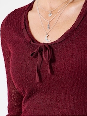 Joe Browns Red Tie Neck Flared Tunic - Image 4 of 5