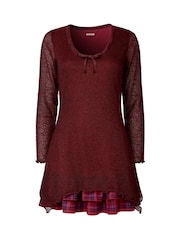 Joe Browns Red Tie Neck Flared Tunic - Image 5 of 5