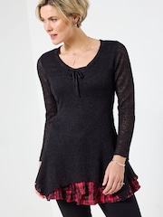 Joe Browns Black Tie Neck Flared Tunic - Image 2 of 7