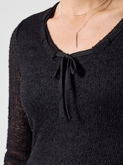 Joe Browns Black Tie Neck Flared Tunic - Image 3 of 7