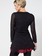 Joe Browns Black Tie Neck Flared Tunic - Image 4 of 7