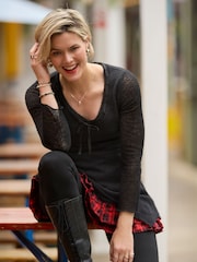 Joe Browns Black Tie Neck Flared Tunic - Image 6 of 7