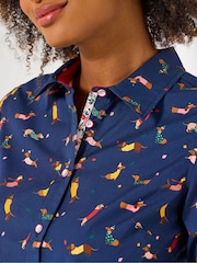 Joe Browns Blue Sausage Dog Shirt - Image 2 of 7