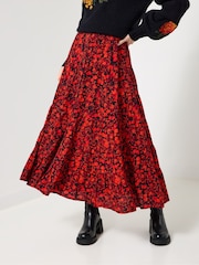 Joe Browns Orange Tiered Floral Maxi Skirt - Image 1 of 5