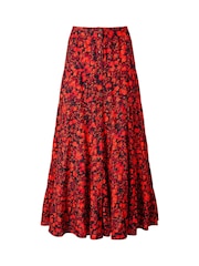 Joe Browns Orange Tiered Floral Maxi Skirt - Image 5 of 5