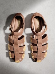 Camel N.Premium Leather Fisherman Flat Shoes - Image 1 of 6