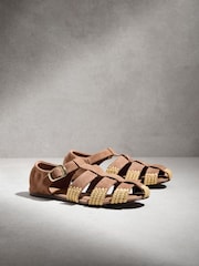 Camel N.Premium Leather Fisherman Flat Shoes - Image 3 of 6