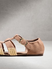 Camel N.Premium Leather Fisherman Flat Shoes - Image 4 of 6