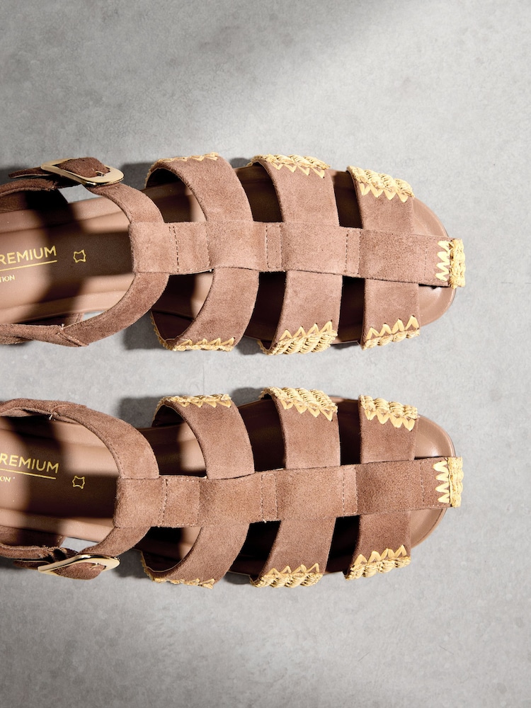 Camel N.Premium Leather Fisherman Flat Shoes - Image 6 of 6