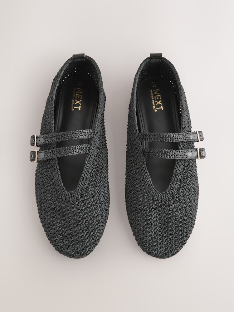 Black Forever Comfort® Crochet Weave Mary Jane Shoes - Image 1 of 6