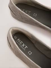 Khaki Green Forever Comfort® Suede Leather Ruched Loafers - Image 9 of 9