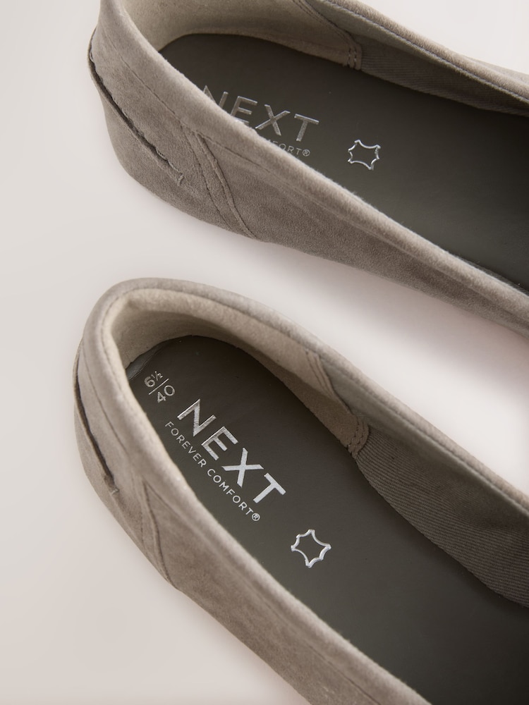 Khaki Green Forever Comfort® Suede Leather Ruched Loafers - Image 9 of 9 Khaki Green Forever Comfort® Suede Leather Ruched Loafers - Image 9 of 9