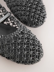 Black Forever Comfort® Flower Weave Maryjane Shoes - Image 5 of 6