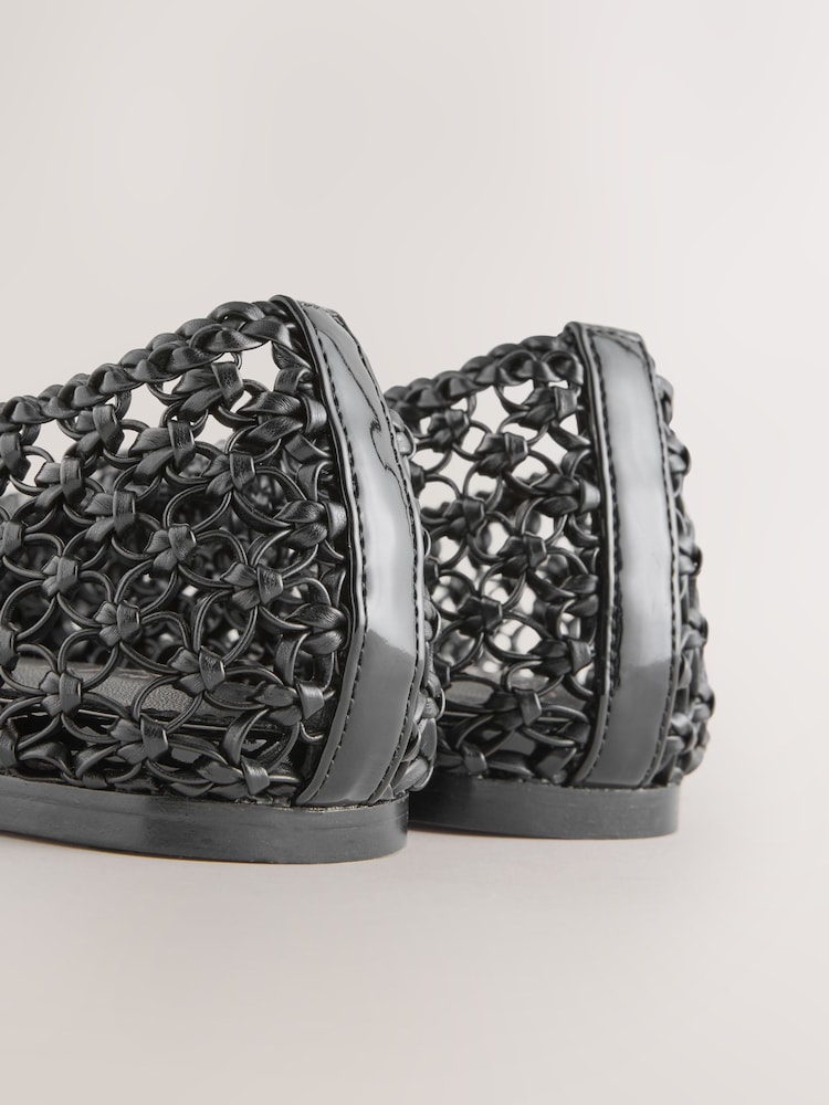 Black Forever Comfort® Flower Weave Maryjane Shoes - Image 6 of 6