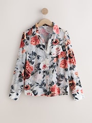 Ecru Floral N. Premium Sheer Flocked Velvet Shirt - Image 6 of 8