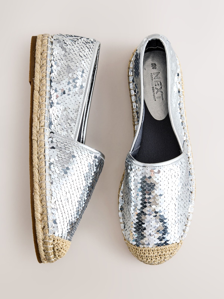 Metallic Forever Comfort® High Cut Espadrille Flats - Image 1 of 8 Metallic Forever Comfort® High Cut Espadrille Flats - Image 1 of 8