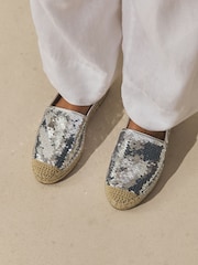 Metallic Forever Comfort® High Cut Espadrille Flats - Image 4 of 8