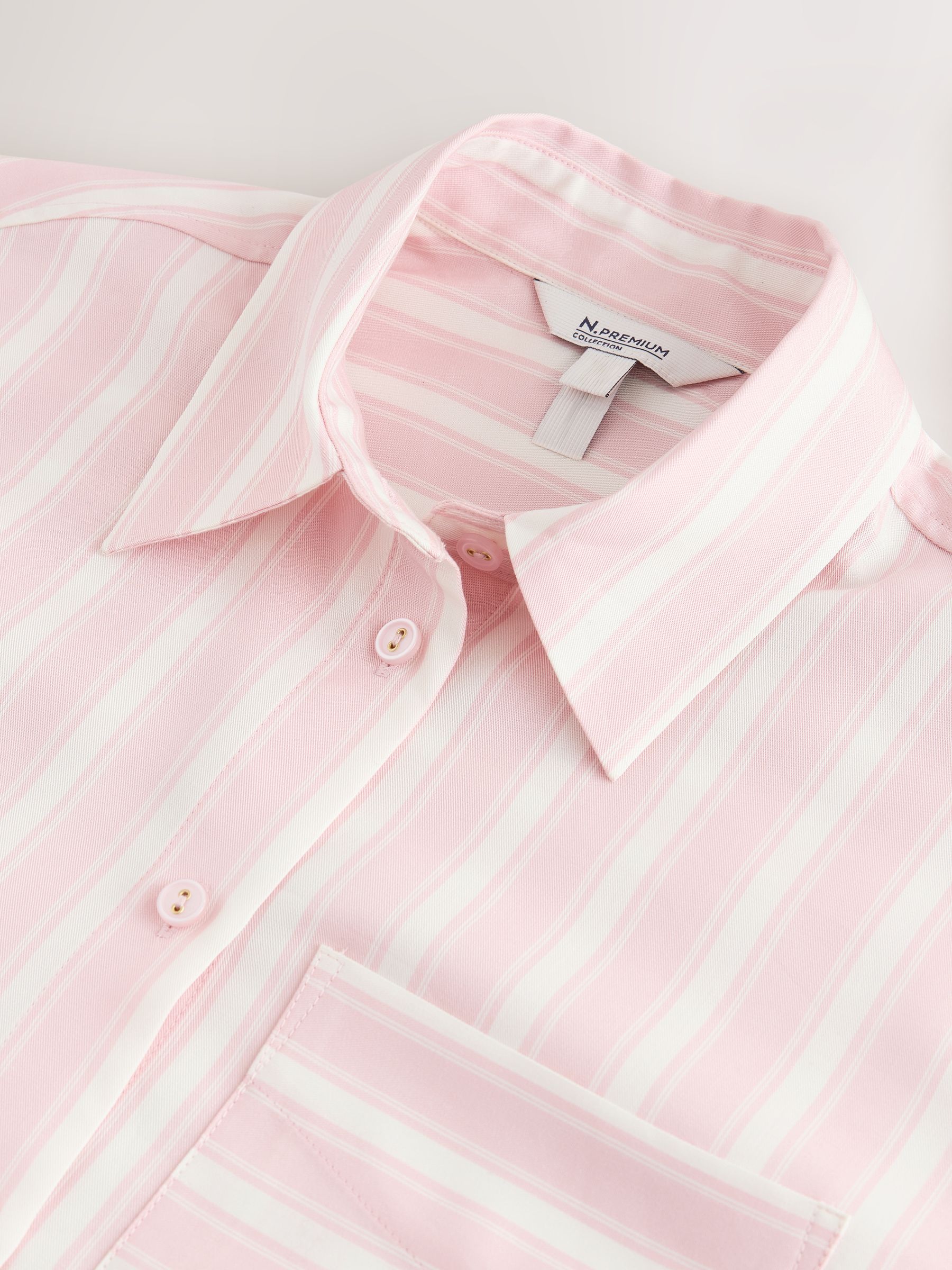 Next：日本 ピンク / ホワイト ストライプ - N. Premium 100% TENCEL