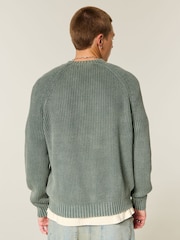 Long Sleeve Washed Crew Neck Jumper - Image 2 of 4