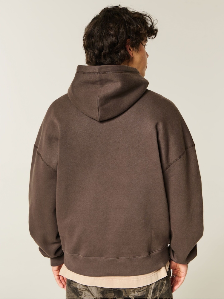 Hollister Baggy Cinched Popover Brown Hoodie - Image 2 of 3
