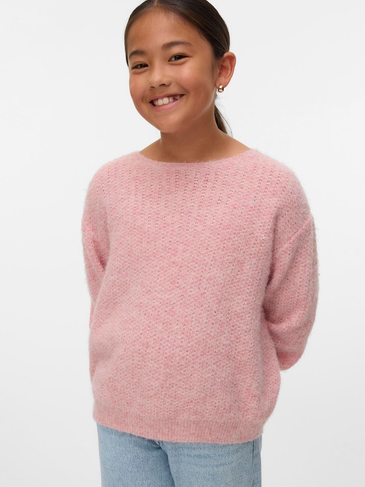 VERO MODA Pink Long Sleeve Knitted Jumper - Image 1 of 2 VERO MODA Pink Long Sleeve Knitted Jumper - Image 1 of 2