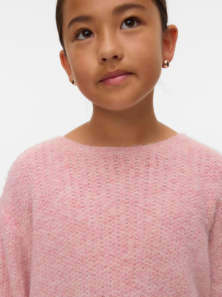VERO MODA Pink Long Sleeve Knitted Jumper - Image 2 of 2 VERO MODA Pink Long Sleeve Knitted Jumper - Image 2 of 2