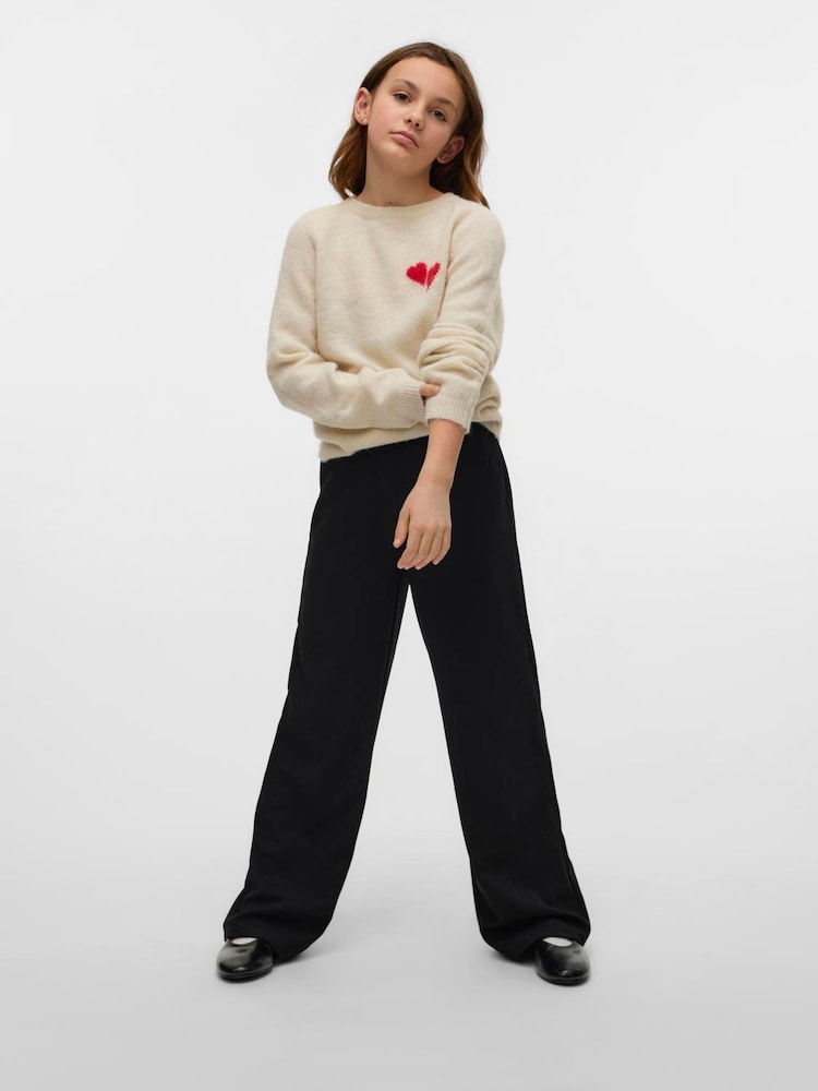 VERO MODA Cream Heart Embroidery Knitted Jumper - Image 1 of 3 VERO MODA Cream Heart Embroidery Knitted Jumper - Image 1 of 3