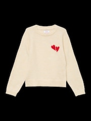 VERO MODA Cream Heart Embroidery Knitted Jumper - Image 9 of 10