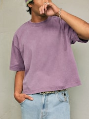 Cropped Boxy Crew Neck T-Shirt - Image 1 of 5