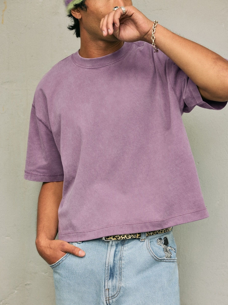 Cropped Boxy Crew Neck T-Shirt - Image 1 of 5