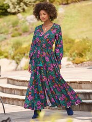 Joe Browns Blue Petite Autumn Floral Maxi Dress - Image 2 of 7