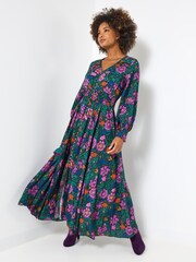 Joe Browns Blue Petite Autumn Floral Maxi Dress - Image 3 of 7