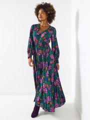 Joe Browns Blue Petite Autumn Floral Maxi Dress - Image 5 of 7