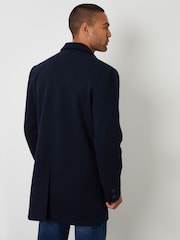 Threadbare Blue Faux Wool Overcoat - Image 2 of 4