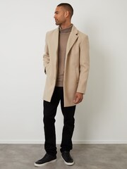 Threadbare Cream Faux Wool Overcoat - Image 3 of 4