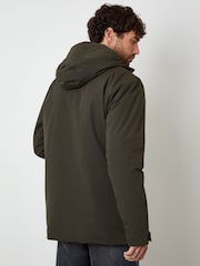 Threadbare Green Showerproof Padded Hooded Coat - Image 2 of 4