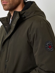 Threadbare Green Showerproof Padded Hooded Coat - Image 4 of 4