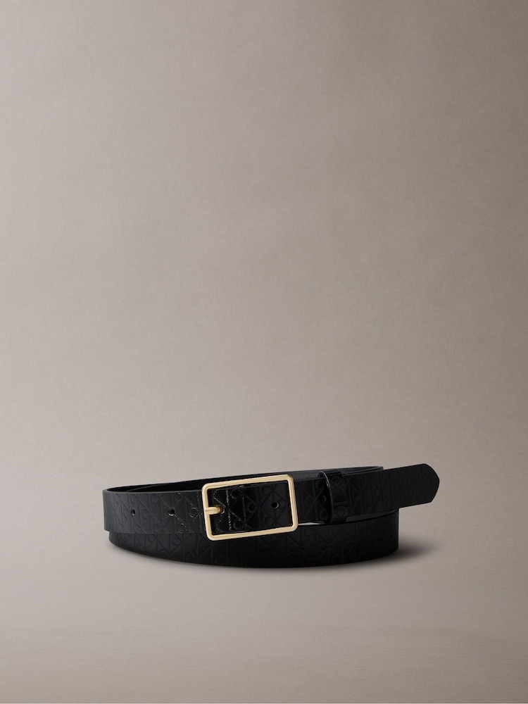 Calvin Klein Black Full Grain Leather Logo Belt - Image 1 of 3