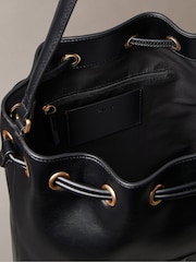 Calvin Klein Black Embossed Monogram Logo Bucket Bag - Image 4 of 4