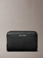 Calvin Klein Black Foil Logo Square Zip Wallet - Image 1 of 3